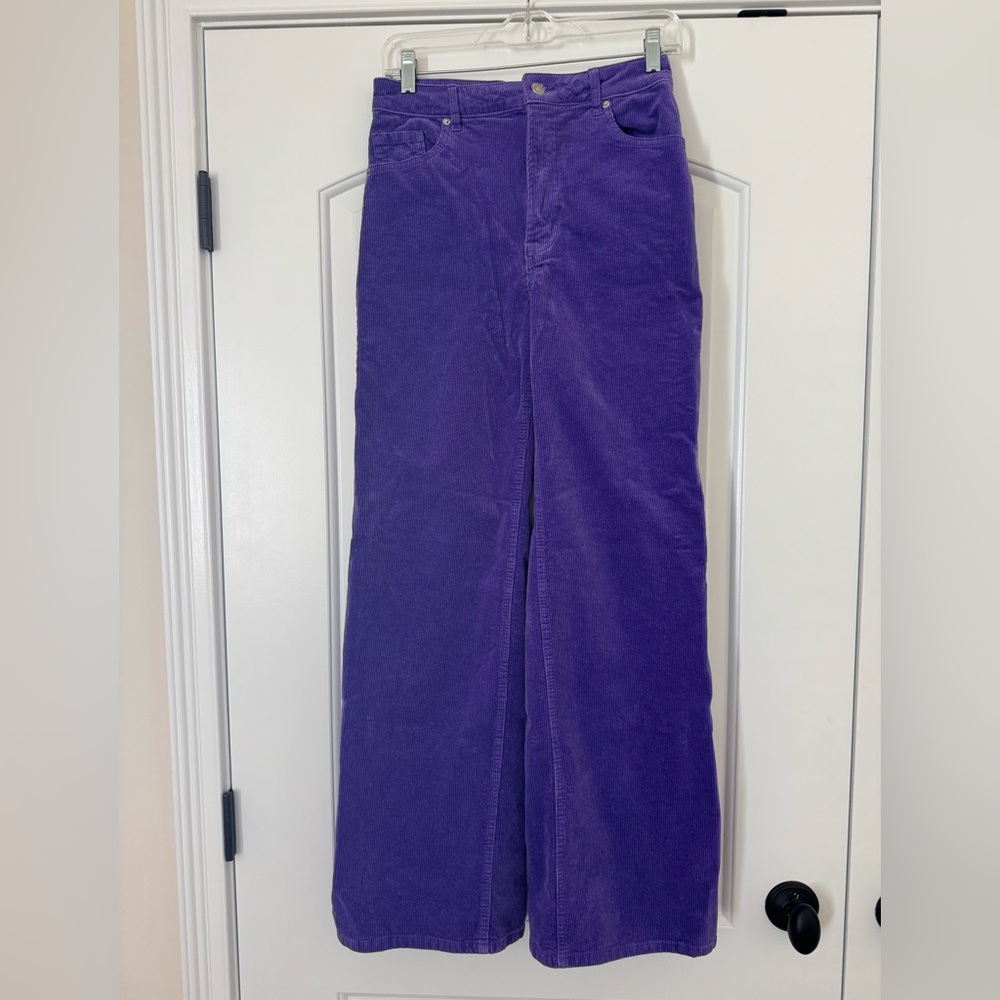 H&M Lavender Corduroy Wide Leg Pants